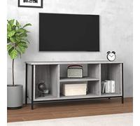 HEFZGDB Mobile TV Grigio Sonoma in Legno Multistrato con 4 Scomparti Aperte, Design Elegante e Pratico per Soggiorno, Ampio Spazio Portaoggetti, Piano Robusto e Gambe Regolabili,