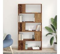 HEFZGDB Mobiletto in legno massello, 80 x 24 x 155 cm, con cinque ripiani, stile rustico, design aperto per libri e decorazioni, lavorazione robusta, soluzione semplice