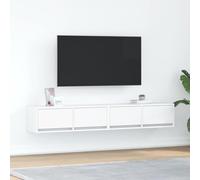 HEFZGDB Mobili TV a Parete 2pz Bianchi 80x31x25,5 cm Legno Multistrato con Ampio Spazio di Archiviazione e Design Salvaspazio per Soggiorno Moderno Questo titolo di 136 caratteri