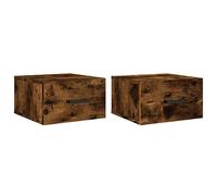 HEFZGDB Mutfak Dolabı - Comodino da parete, 2 pezzi, rovere affumicato, 35 x 35 x 20 cm, armadietto da buffet, vetrina, cucina, soggiorno, per ripostiglio, cucina, camera da letto