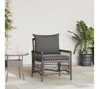 HEFZGDB Sedia da giardino con cuscino, in polyrattan, per esterni, resistente alle intemperie, confortevole, montaggio semplice, design moderno