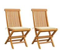 HEFZGDB Sedia da giardino pieghevole in legno di teak massiccio con cuscino, resistente alle intemperie e facile da pulire, pieghevole per risparmiare spazio, portata 110 kg