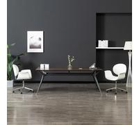 HEFZGDB Sedia da Pranzo Girevole in Similpelle Bianca con Regolazione Altezza e Ruote - Sedia Ufficio Moderna Ergonomica con Meccanismo a Gas e Struttura Metallica Resistente Questo