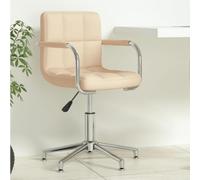 HEFZGDB Sedia da ufficio girevole in tessuto color crema, con molla a gas, regolabile in altezza e funzione di rotazione a 360 gradi per un comfort di seduta ottimale, sedia dal design moderno, con