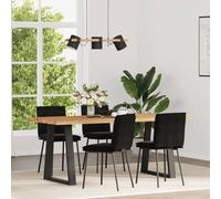 HEFZGDB Set di 4 Sedie da Pranzo Nere in Velluto con Struttura Metallo e Legno per Sala da Pranzo e Soggiorno - Seduta Imbottita e Design Moderno per Comfort e Stabilità **Analisi