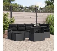HEFZGDB Set di 7 divani da giardino con cuscini, in polyrattan, modulare, per terrazza, mobili da esterni, resistenti alle intemperie