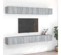 HEFZGDB Set di mobili per TV grigio Sonoma, 60 x 30 x 30 cm, in legno, 8 pezzi, con montaggio a parete e ampio spazio per soggiorno, console TV dal design pratico e superficie liscia