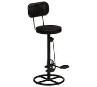 HEFZGDB Sgabello da bar, 2 pezzi, nero in vera pelle di capra, sgabello piccolo da bar, sedia da sala da pranzo, sgabello da bagno, per soggiorno, ristorante, bar, caffetteria
