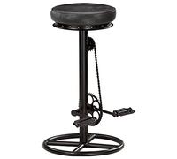 HEFZGDB Sgabello da bar, 2 pezzi, nero in vera pelle di capra, sgabello piccolo da bar, sedia da sala da pranzo, sgabello da bagno, per soggiorno, ristorante, bar, caffetteria