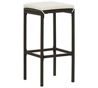HEFZGDB Sgabello da bar con cuscino, 4 pezzi, marrone, in polyrattan, per cosmetici, cucina, ristoranti, bar, soggiorno, caffetteria