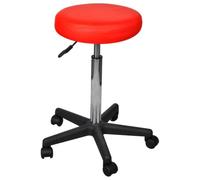 HEFZGDB Sgabello da ufficio rosso con molla a gas, regolabile in altezza da bar a bancone, moderno sgabello a rotelle con imbottitura di alta qualità per un elevato comfort di seduta e facile mobilità