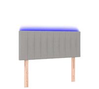 HEFZGDB Testiera con LED, 90 x 5 x 78/88 cm, in tessuto, pannello posteriore per letto, camera da letto, hotel, albergo, camera degli ospiti, grigio chiaro