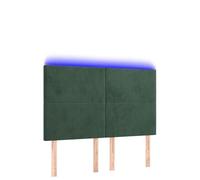 HEFZGDB Testiera con LED verde scuro, 144 x 5 x 118/128 cm, in velluto, per camera degli ospiti, camera da letto, albergo, hotel