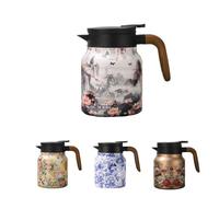 HeFZiYMOZaDP Teiera vintage con infusore, thermos con filtro da tè, thermos in acciaio inox con coperchio, per bevande calde