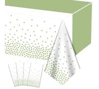 Hegbolke 4 tovaglie verdi salvia - 220 x 130 cm, rettangolari, a pois verdi, per casa, genere, feste di compleanno, decorazioni per baby shower