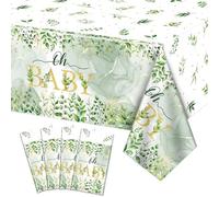 Hegbolke 4 tovaglie verdi salvia per baby shower, 220 x 130 cm, rettangolari, color verde salvia, per la casa, per compleanni, decorazioni per tavoli baby shower