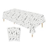 Hegbolke Confezione da 2 tovaglie rettangolari riutilizzabili con note musicali, 137 x 274 cm, motivo: note musicali, decorazioni per feste di compleanno, decorazioni per feste musicali