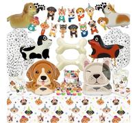 Hegbolke Forniture per feste di compleanno per cani - Le decorazioni per feste per cuccioli includono piatti, tazze, tovaglioli e altro per decorazioni per feste a tema cuccioli
