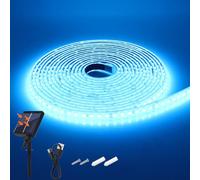 HEGEHE 24V striscia LED solare [2m, ghiaccio blu], alimentazione solare, IP68 impermeabile flessibile, 1200MAH striscia LED in silicone, illuminazione decorativa giardino di Natale