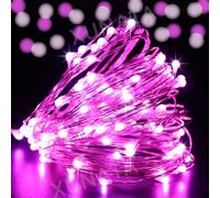 HEGEHE Kit Luce Stringa LED 12V, Alimentatore Switching Striscia LED Flessibile Impermeabile IP65 Rosa da 10M, Luce a Filo di Rame da 100 LEDs/m, Decorazione per Interni ed Esterni