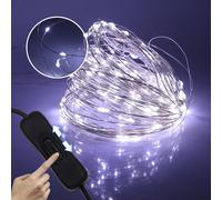 HEGEHE Kit luci a stringa LED 12V, luci natalizie a LED flessibili impermeabili 20M con alimentatore switching, luci in filo di rame da 100 LEDs/m, decorazione per interni ed esterni [Bianco]