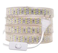 HEGEHE Kit Striscia LED 220V, Striscia LED 276 LEDs/m 3m + Alimentatore, Nastro Flessibile Impermeabile SMD 2835 IP67, Decorazione per Interni ed Esterni [Bianco]