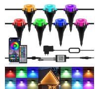 HEGEHE - Lampada da terra RGBCCT, App+telecomando, timer dimmerabile, modalità scena fai da te Lampada da grondaia impermeabile IP67, lampada da esterno per giardino casa festa vacanza [60M,24V]