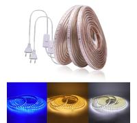 HEGEHE Striscia LED 220V [24M, bianco 6000-6500K] con spina On/Off, SMD3014, striscia LED flessibile impermeabile IP67, illuminazione corridoio cucina camera da letto