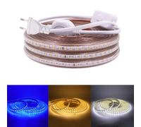 HEGEHE Striscia LED 220V [8M, bianco caldo 3000-3500K] con spina On/Off, SMD3014, striscia LED flessibile impermeabile IP67, illuminazione corridoio cucina camera da letto