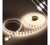 HEGEHE - Striscia LED 220V con On/Off [6M, bianco naturale 4000-4500K], IP65 impermeabile flessibile, 120 LED/m SMD2835 Nastri LED CRI85+, tagliabile ogni 20cm, illuminazione domestica