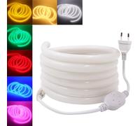 HEGEHE - Striscia LED 220V, flessibile impermeabile IP65, 120 LED/m Striscia neon LED tubo tondo rosso da 20m CRI85+, luce a 360°, tagliabile, decorazione per l'illuminazione domestica