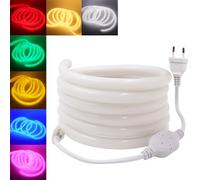 HEGEHE - Striscia LED 220V, IP65 Flessibile Impermeabile, 120 LED/m 7m Striscia Neon LED Tubo Tondo Bianco Caldo 3000K CRI85+, Illuminazione Incandescente a 360°, Tagliabile