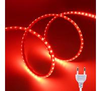 HEGEHE - Striscia LED 230V, 5 m Rossa IP65 Fata LED flessibile impermeabile CRI90+, Striscia LED tagliabile da 120 LED/m, Dimensioni striscia: L10mm x A4mm