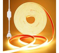 HEGEHE Striscia LED COB 220V,4M bianco caldo 3000K tagliabile impermeabile flessibile FCOB LED Neon,design fai da te,camera da letto,soggiorno,sala giochi,cucina,festa e decorazione negozio