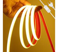 HEGEHE - Striscia LED COB 220V con on/off,IP67 impermeabile e flessibile,può essere tagliata ogni 50 cm,installazione con nastro biadesivo,illuminazione domestica [3metri, bianco caldo 3000-3500K]