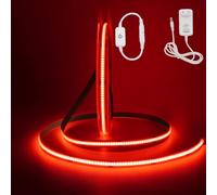 HEGEHE - Striscia LED COB dimmerabile DC12V Autoadesiva, 320 LED/m Striscia LED FCOB flessibile CRI90+ con dimmer, adatta per illuminazione di interni [5m, luce rossa]