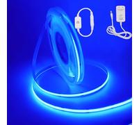 HEGEHE - Striscia LED COB dimmerabile DC12V Autoadesiva, 320 LED/m Striscia LED FCOB flessibile CRI90+ con dimmer, adatta per illuminazione interna [2m, luce blu]