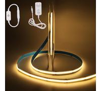 HEGEHE - Striscia LED COB dimmerabile DC12V Autoadesiva, 320 LED/m Striscia LED FCOB flessibile CRI90+ con dimmer, adatta per illuminazione di interni [1m, Bianco caldo 3000K]