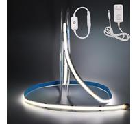 HEGEHE - Striscia LED COB dimmerabile DC12V Autoadesiva, 320 LED/m Striscia LED FCOB flessibile CRI90+ con dimmer, adatta per illuminazione di interni [1m, bianco 6000K]