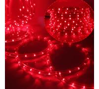 HEGEHE Striscia LED da esterno 10M, Corda LED da 36 LEDs/m, Tubo fluorescente da interno 220V, Tubo arcobaleno LED flessibile impermeabile IP65 con illuminazione a 360° [Rosso]