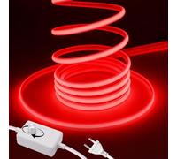 HEGEHE Striscia LED Neon Dimmerabile 220V [18M,Rosso],288 LEDs/m Striscia LED Flessibile Impermeabile IP65 Tagliabile FCOB CRI90+,Design DIY,Illuminazione Decorativa per Casa e Negozi