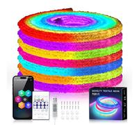 HEGEHE Striscia LED Neon RGB WS2812B 5V,Alimentazione USB,Illuminazione a 360° Tubo LED,con Telecomando Bluetooth 24 Tasti Musica Colori Completi,Decorazione Casa e Negozio - Senza Alimentatore [1M]