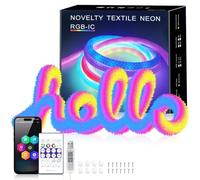 HEGEHE Striscia LED Neon RGB WS2812B 5V,Alimentazione USB,Illuminazione a 360° Tubo LED,con Telecomando Bluetooth 24 Tasti Musica Colori Completi,Decorazione Casa e Negozio - Senza Alimentatore [5M]