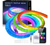 HEGEHE Striscia LED Neon RGB WS2812B 5V,Alimentazione USB,Illuminazione a 360° Tubo LED,con Telecomando Bluetooth 24 Tasti Musica Colori Completi,Decorazione Casa e Negozio - Senza Alimentatore [4M]
