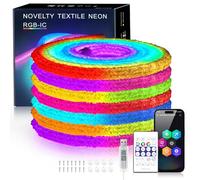 HEGEHE Striscia LED Neon RGB WS2812B 5V,Alimentazione USB,Illuminazione a 360° Tubo LED,con Telecomando Bluetooth 24 Tasti Musica Colori Completi,Decorazione Casa e Negozio - Senza Alimentatore [2M]