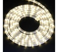 HEGEHE Striscia LED per esterni 14M, Corda LED da 36 LEDs/m, Tubo fluorescente per interni 220V, Tubo arcobaleno LED flessibile impermeabile IP65 con illuminazione a 360° [Bianco caldo]
