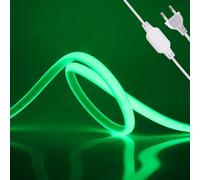 HEGEHE - Striscia neon COB LED 220V, striscia LED flessibile impermeabile tagliabile, design fai da te, camera da letto, soggiorno, sala giochi, cucina, decorazione di feste e negozi [20M, Verde]