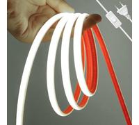 HEGEHE - Striscia neon LED COB 220V con on/off, flessibile impermeabile IP67, tagliabile ogni 50 cm, installazione con nastro biadesivo, illuminazione domestica [2m, luce bianca 6000-6500K]