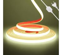 HEGEHE - Striscia neon LED COB CRI90+, IP67 impermeabile e flessibile, tagliabile ogni 50 cm, installazione con nastro biadesivo, decorazione domestica [4 m, luce bianca]