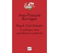 Hegel, Carl Schmitt: La politique entre spéculation et positivité